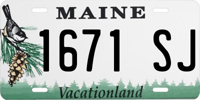 ME license plate 1671SJ