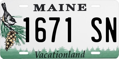 ME license plate 1671SN