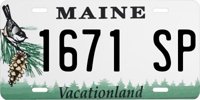 ME license plate 1671SP