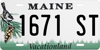 ME license plate 1671ST
