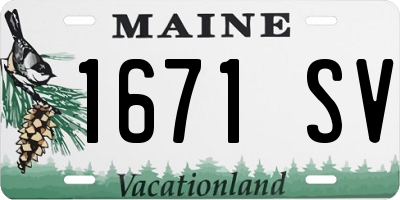 ME license plate 1671SV