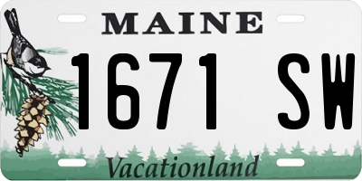 ME license plate 1671SW