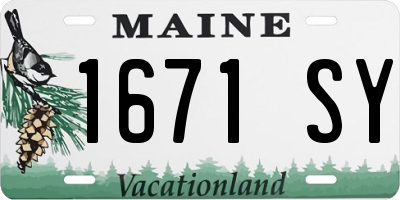 ME license plate 1671SY
