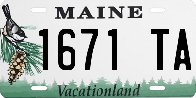 ME license plate 1671TA