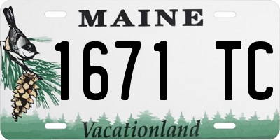 ME license plate 1671TC