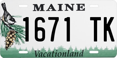 ME license plate 1671TK