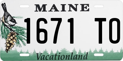 ME license plate 1671TO