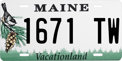 ME license plate 1671TW