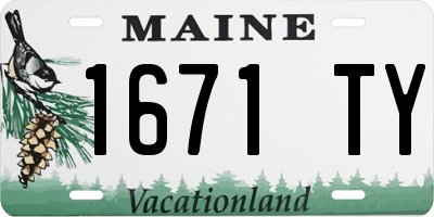 ME license plate 1671TY