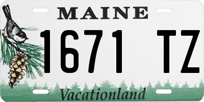 ME license plate 1671TZ