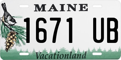ME license plate 1671UB
