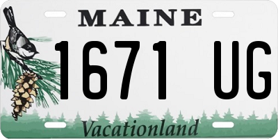ME license plate 1671UG