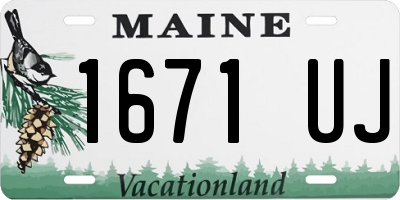 ME license plate 1671UJ