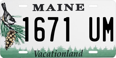 ME license plate 1671UM