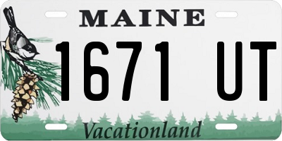 ME license plate 1671UT