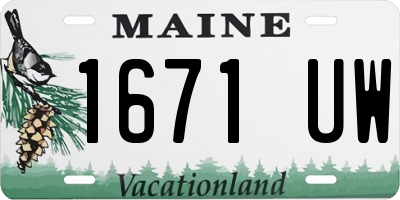 ME license plate 1671UW