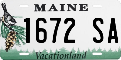 ME license plate 1672SA