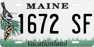 ME license plate 1672SF