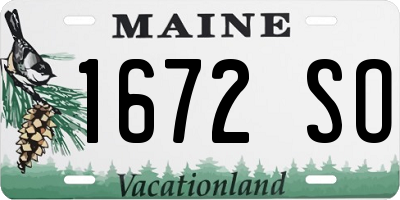 ME license plate 1672SO