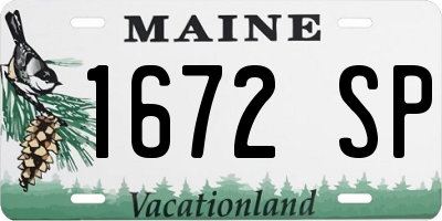 ME license plate 1672SP