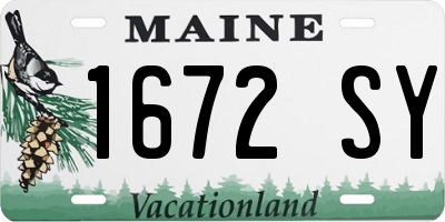 ME license plate 1672SY