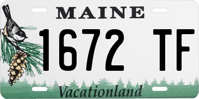 ME license plate 1672TF