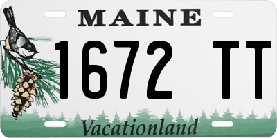 ME license plate 1672TT