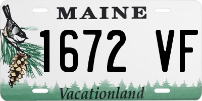 ME license plate 1672VF