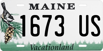 ME license plate 1673US
