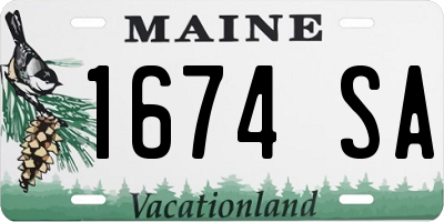 ME license plate 1674SA