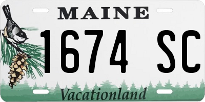 ME license plate 1674SC