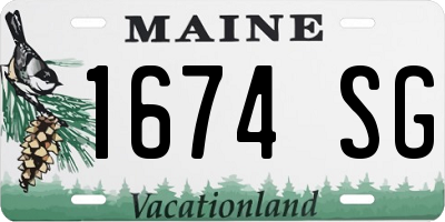 ME license plate 1674SG