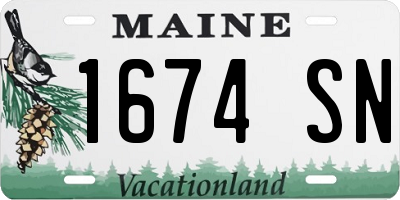 ME license plate 1674SN