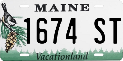 ME license plate 1674ST