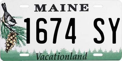 ME license plate 1674SY