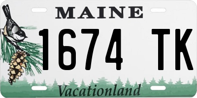 ME license plate 1674TK