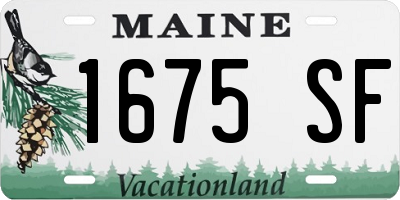 ME license plate 1675SF