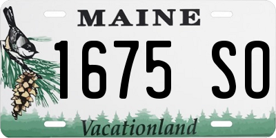 ME license plate 1675SO