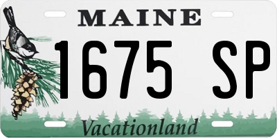 ME license plate 1675SP