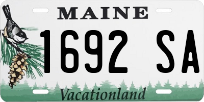 ME license plate 1692SA