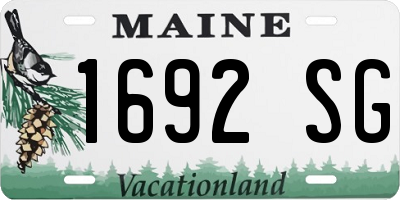 ME license plate 1692SG