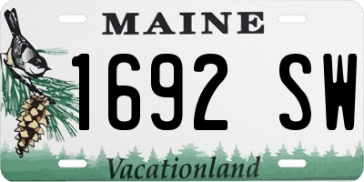 ME license plate 1692SW