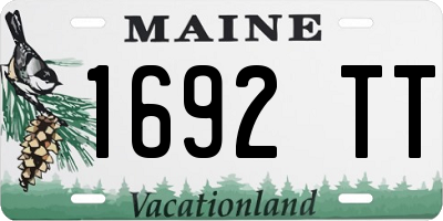 ME license plate 1692TT