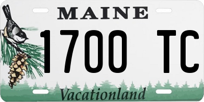 ME license plate 1700TC