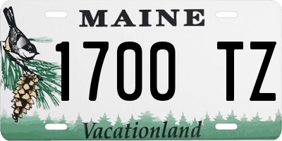 ME license plate 1700TZ