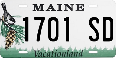 ME license plate 1701SD