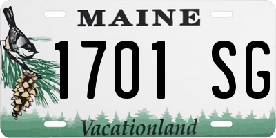 ME license plate 1701SG