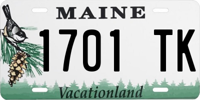 ME license plate 1701TK