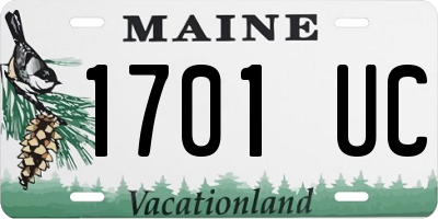 ME license plate 1701UC
