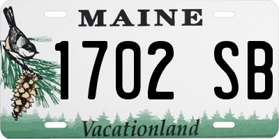 ME license plate 1702SB